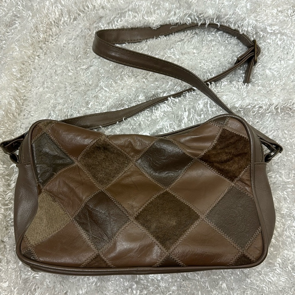 Carpet bags of American vintage leather patchwork purse